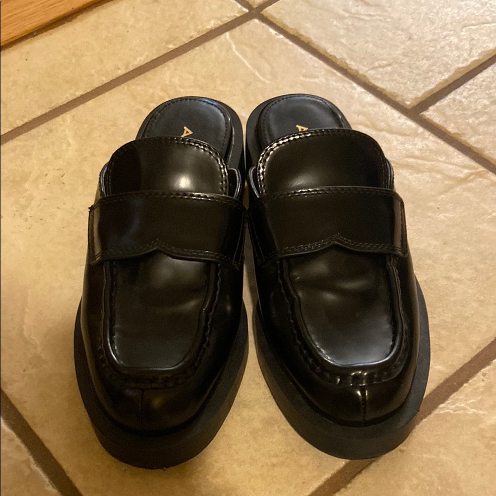 Aldo Black Leather Flats Classic Loafers